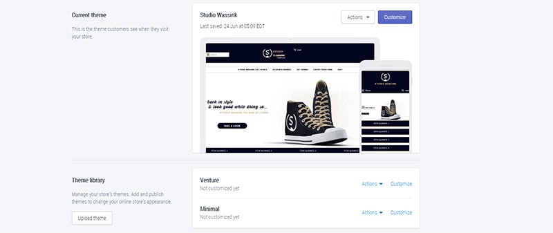 Shopify thema selectie